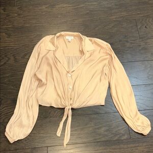 Topshop Peach Button-Down Shirt